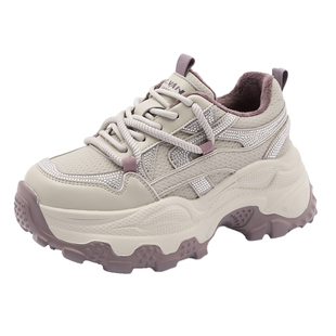 巨好看厚底老爹鞋女2025新款爆款秋冬加绒棉鞋超火轻便增高运动鞋