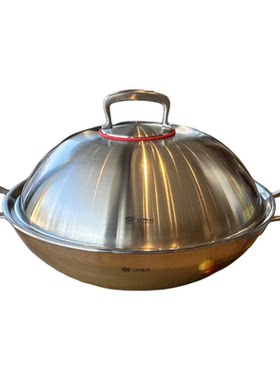 LUNKAI18/10不锈钢大炒锅