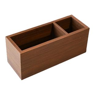 创意木质笔筒收纳盒客厅桌面遥控器笔盒一体书桌办公文具置物架子