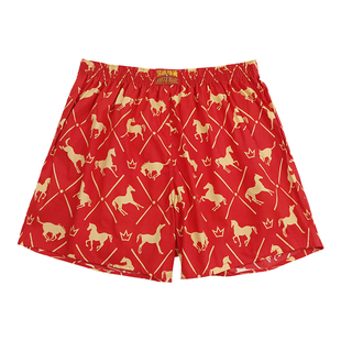 马年本命年红色阿罗裤男士内裤纯棉平四角短底裤宽松女结婚孖烟通