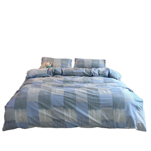 ins简约风纯棉床上四件套全棉被套床单男生公寓宿舍三件套1.5m1.8