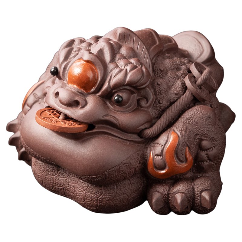 高档紫砂金蟾茶宠摆件招财精品