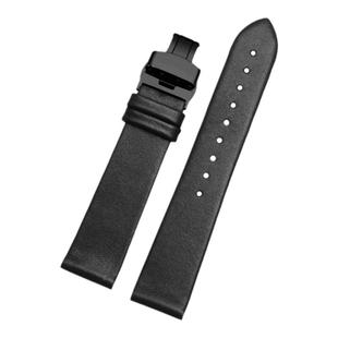 代用DW真皮手表带男女士超薄柔软蝴蝶扣配件天王CK浪琴薄平纹表链