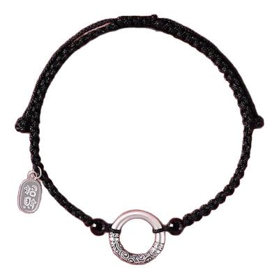 平安扣纯银手链手串男款男士男生礼物高级感情侣手绳送男友生日礼