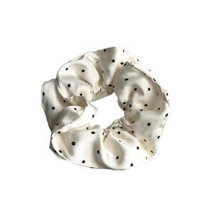 韩国百搭黑色波点发圈时尚优雅款高级感大肠发圈法式温柔清新发饰