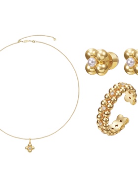 FLV幸运花项链/开口戒/mini耳钉