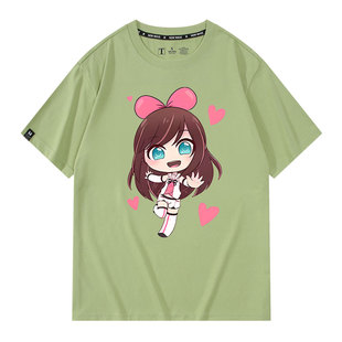 虚拟YouTuber人工智障花Q绊爱KizunaAI周边男女新款纯棉短袖T恤衫