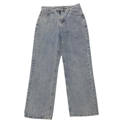 2026春季垂感直筒烟灰色牛仔裤男