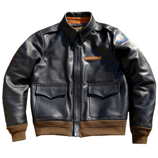 马皮大逃亡A2飞行服美式复古真皮皮衣短款皮夹克男