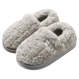 棉拖鞋男款冬季包跟外穿2026新款家居室内防滑防臭保暖毛绒棉鞋男