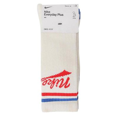 NIKE耐克男女袜子2025春新款运动袜休闲袜中帮袜三双装HJ9336-901