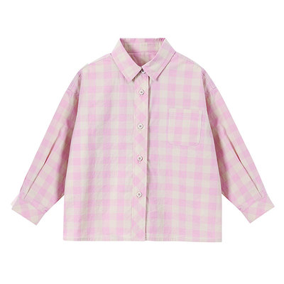 允儿妈女童春夏格子衬衫防晒衫