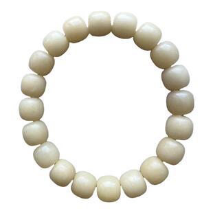 原生态老风化白玉菩提根手串男手链女老型桶珠单圈文玩新中式复古