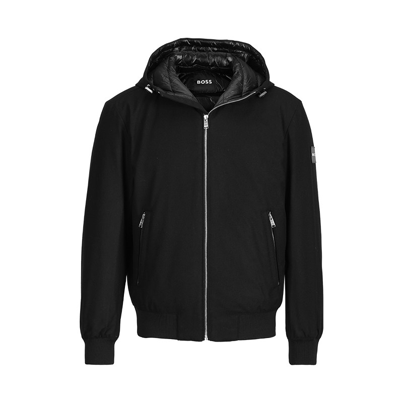 HugoBoss连帽拉链长袖羽绒服