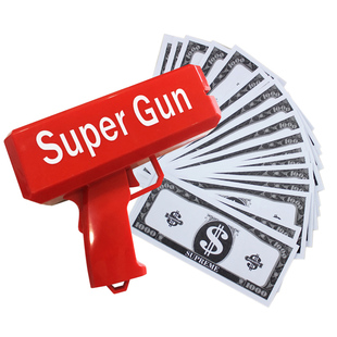 FUN HO /喷钱枪减压生日派对钞票枪婚礼土豪美金枪搞怪玩具射钱枪