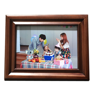 实木相框8六寸12寸家庭合影挂墙洗照片做成相框企业摆台相册定制