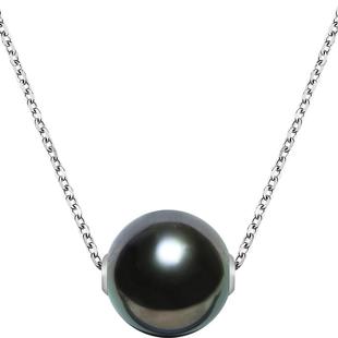 GiO珠宝海水大溪地黑珍珠路路通项链女锁骨链18K金吊坠单颗送女友