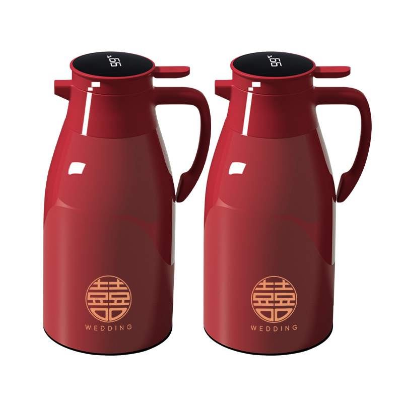 陪嫁结婚保温壶2025新款家用大容量保温水壶红色一对暖水壶保暖瓶