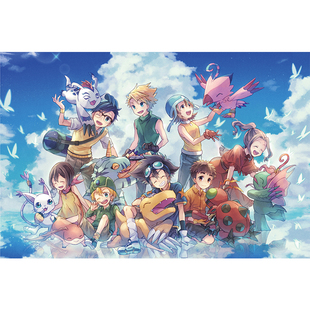 拼图数码宝贝暴龙兽加鲁鲁兽1000/500/300片木质动漫益智减压礼物