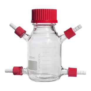 MFC微生物反应器电解池 高硼硅玻璃多接头口燃料电池盒补料取样瓶