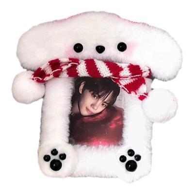 可爱圣诞小狗毛绒卡套高颜3寸小卡饭卡公交卡收纳保护套包包挂件