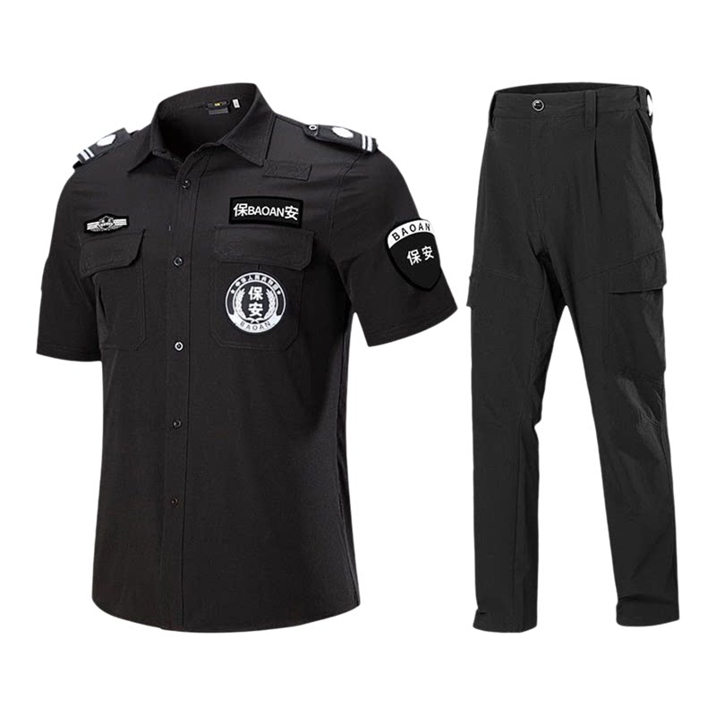 511速干服保安夏短袖黑工作服男