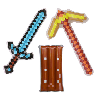 2代我的世界武器气球 儿童玩具男孩生日派对场景装饰充气钻石剑