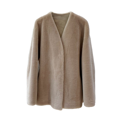 羊羔毛皮毛一体毛外套女短款皮草