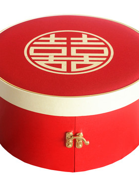 提亲双层圆形礼盒中式喜糖伴手礼