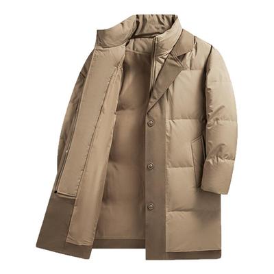 鸭宝宝2025冬新款中长款羽绒服男