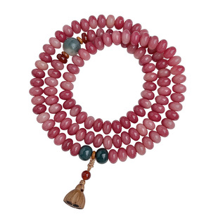 乌梅子酱108颗菩提根多圈手串女新中式国风莲花文玩佛珠念珠手链