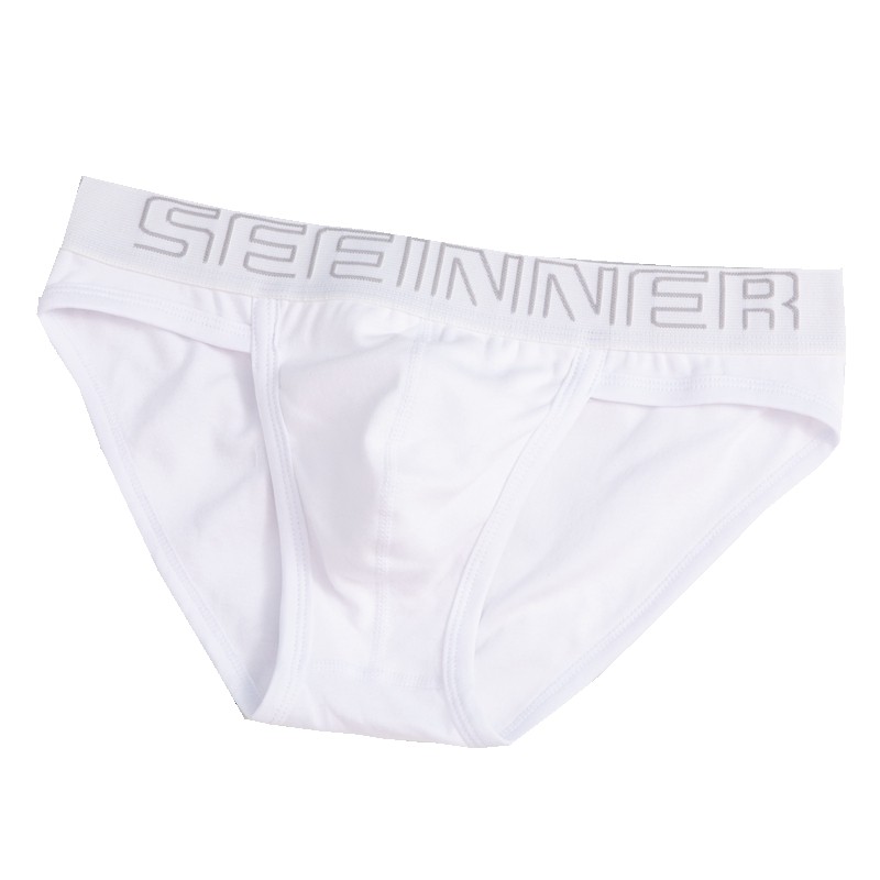 2条装男士三角内裤纯棉低腰性感U凸舒适螺纹棉高叉纯色短裤头包邮