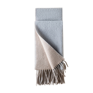 HR赫莲娜纯羊毛蓝色围巾外搭女2025新款秋冬季围脖送女友生日礼物