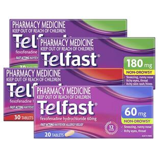 【自营】澳大利亚进口Telfast快速抗敏片缓解花粉热过敏皮疹症状