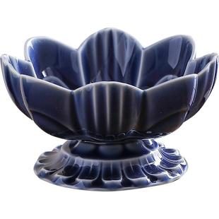 中式陶瓷高脚供盘莲花供佛小贡盘水果盘佛前供果果盘婚庆结婚摆盘