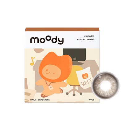[领限时券]moody小moo系列日抛美瞳放轻棕大直径彩色隐形眼镜10片