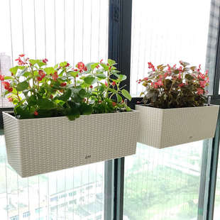 挂在窗户上的花盆花架窄窗沿挂式阳台挂架窗户长方形窗户卡花盆槽