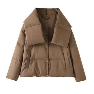 CHESONSE【落叶纷飞】禾家 休闲圆领搭配围脖鸭绒短款羽绒服1313