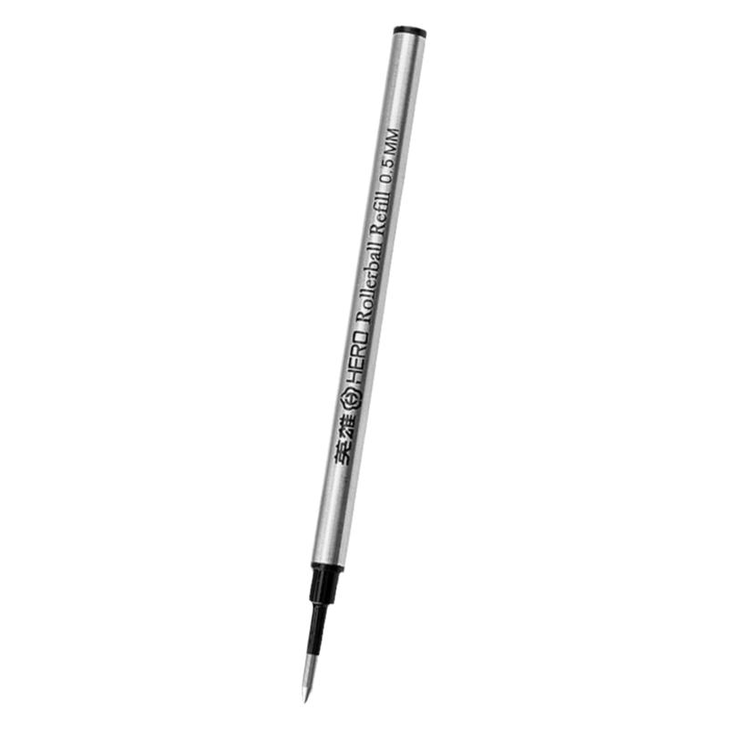 英雄笔芯宝珠笔金属黑色签字笔水笔替换笔芯0.5mm/0.7mm螺纹头直
