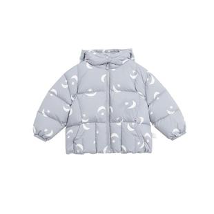 whitewheat儿童2025冬季新款羽绒外套男女童满印保暖90鸭绒防寒服