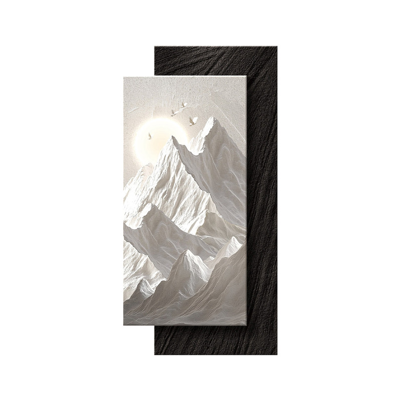 背有靠山玄关装饰画轻奢高级感玄关感应挂画立体浮雕入户正对门画