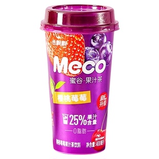 香飘飘meco如鲜果汁茶400ml*6杯装青柠樱桃荔枝石榴味春夏季饮品