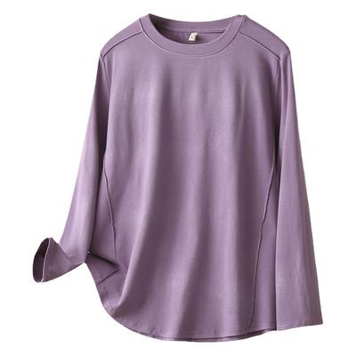 胖mm打底衫女大码长袖遮肚子t恤