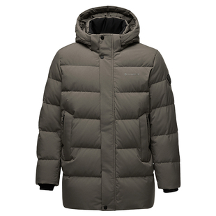 坦博尔25冬季新款连帽羽绒服 中长款男士加厚保暖 商务高品质外套