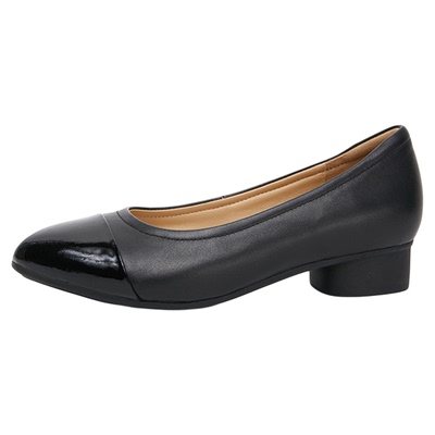 柜雅氏真皮拼色小香风低粗跟单鞋