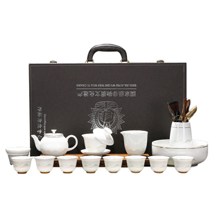 功夫茶具套装2025新款白瓷茶壶悬停盖碗茶杯高档轻奢家用泡茶专用