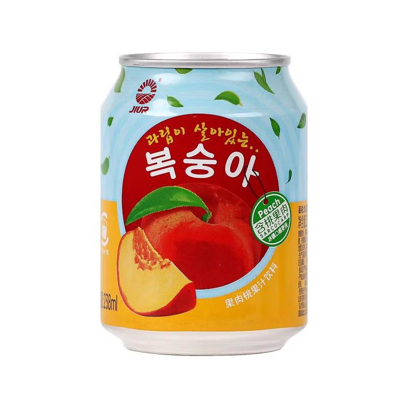 韩国风味九日葡萄果汁果肉饮料238ml*12罐西柚草莓饮品礼盒整箱