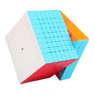 【黄麻麻】奇艺九阶魔方高阶顺滑实色免贴纸款初学者套装全套玩具