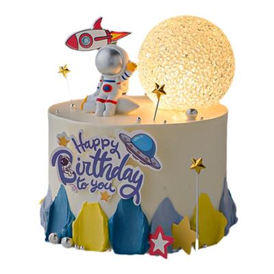 太空宇航员儿童生日蛋糕装饰摆件