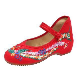 绣花鞋老北京布鞋女冬季舞蹈鞋广场舞跳舞鞋汉服鞋秀禾鞋红色婚鞋